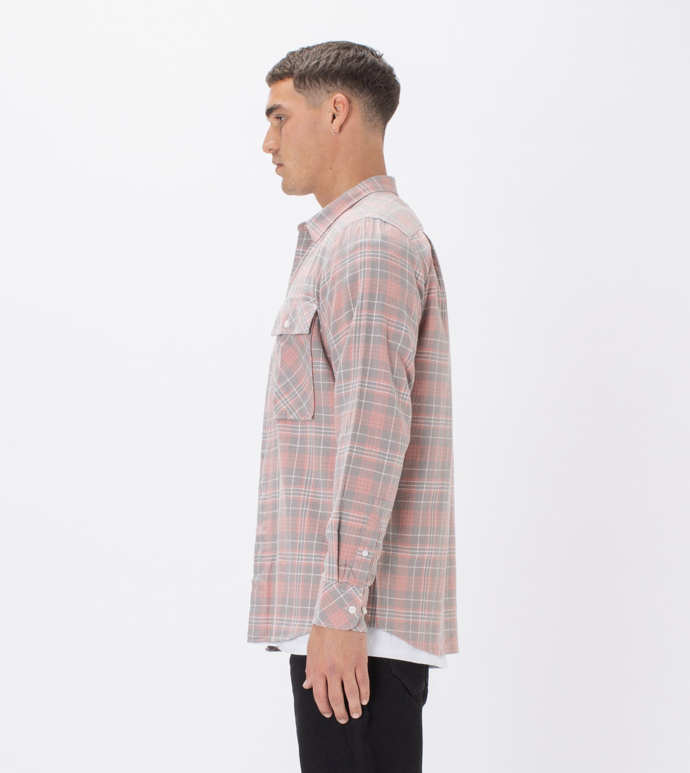 Work Flannel LS Shirt Washed Peach