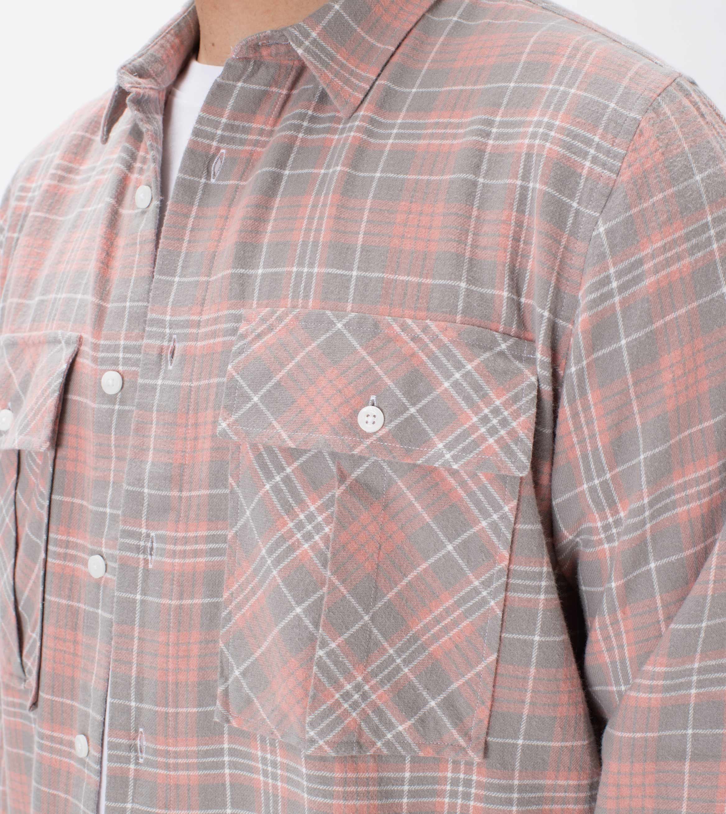Work Flannel LS Shirt Washed Peach
