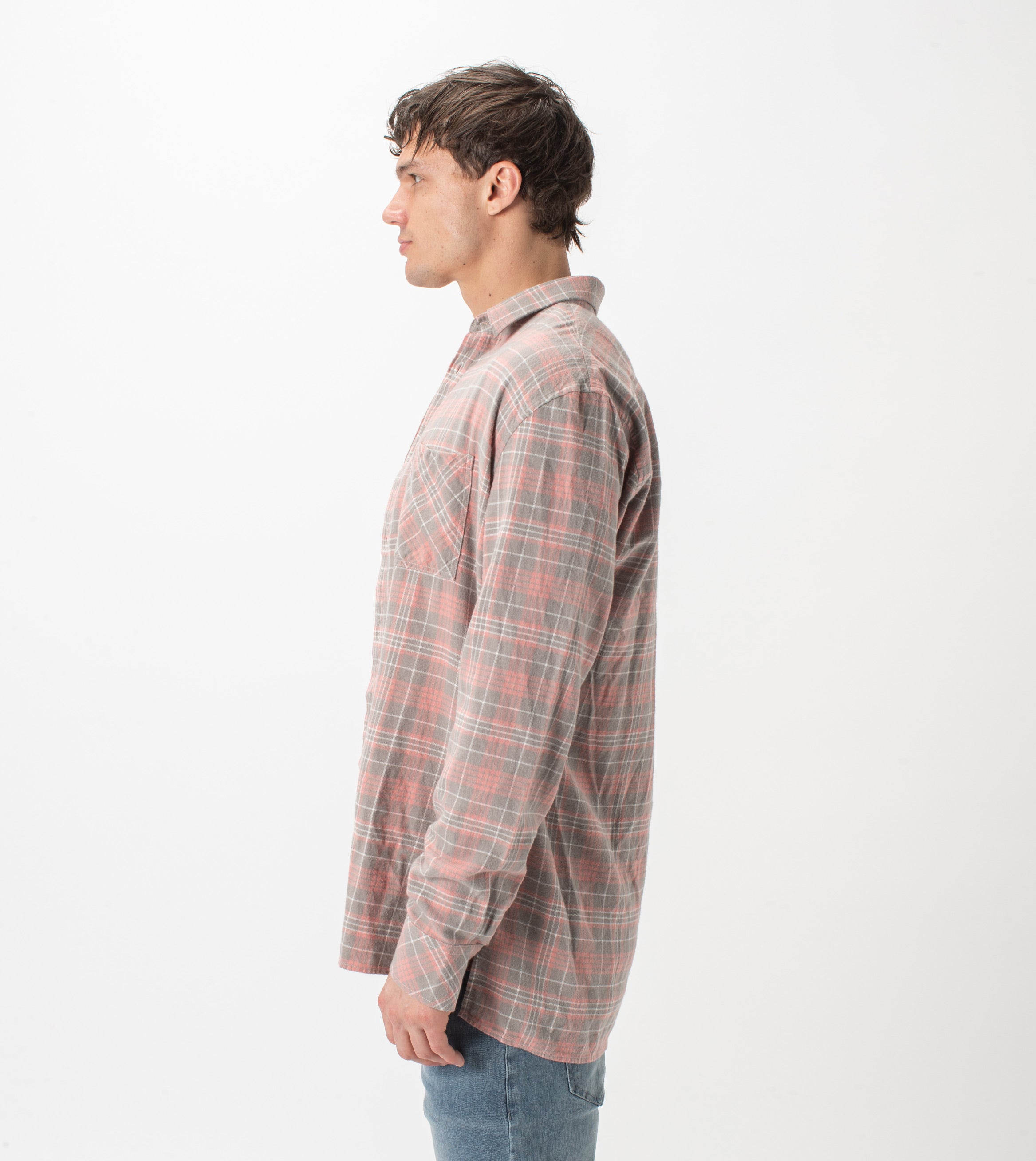 Work Flannel LS Shirt Washed Peach