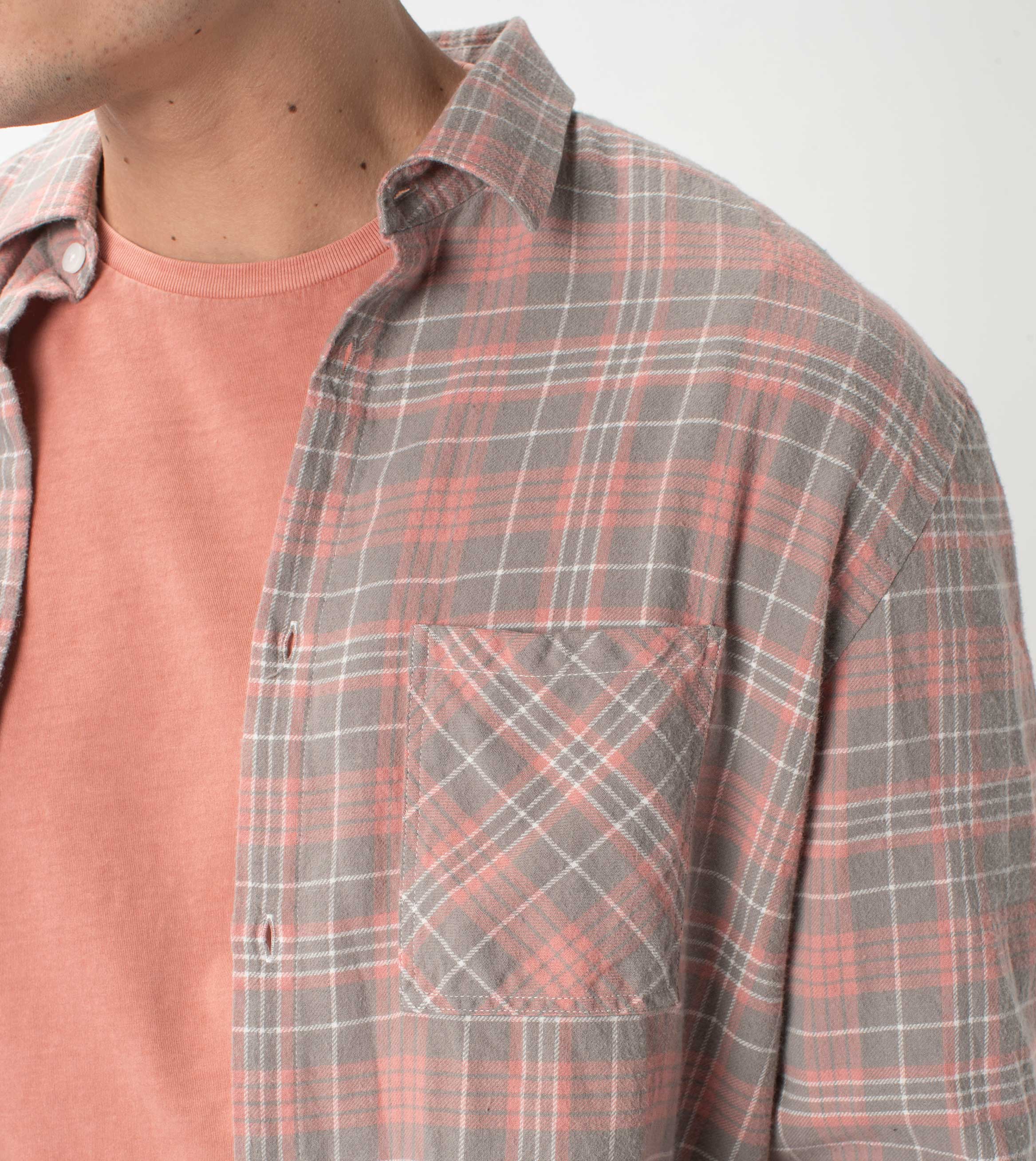 Work Flannel LS Shirt Washed Peach