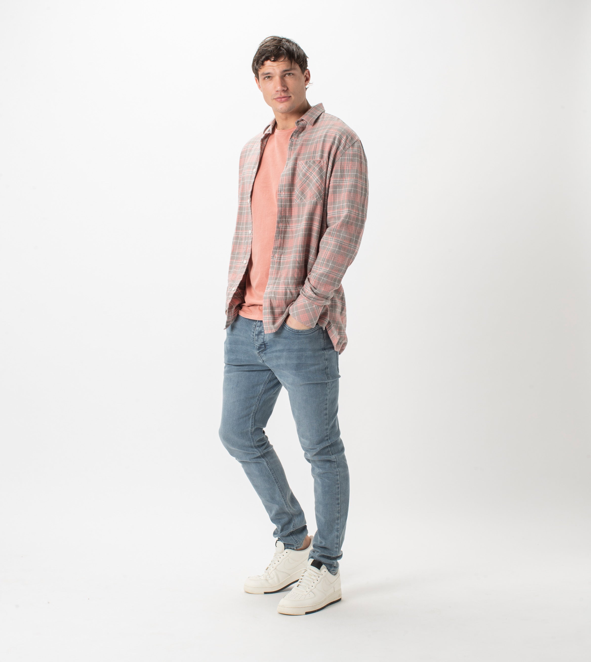 Work Flannel LS Shirt Washed Peach