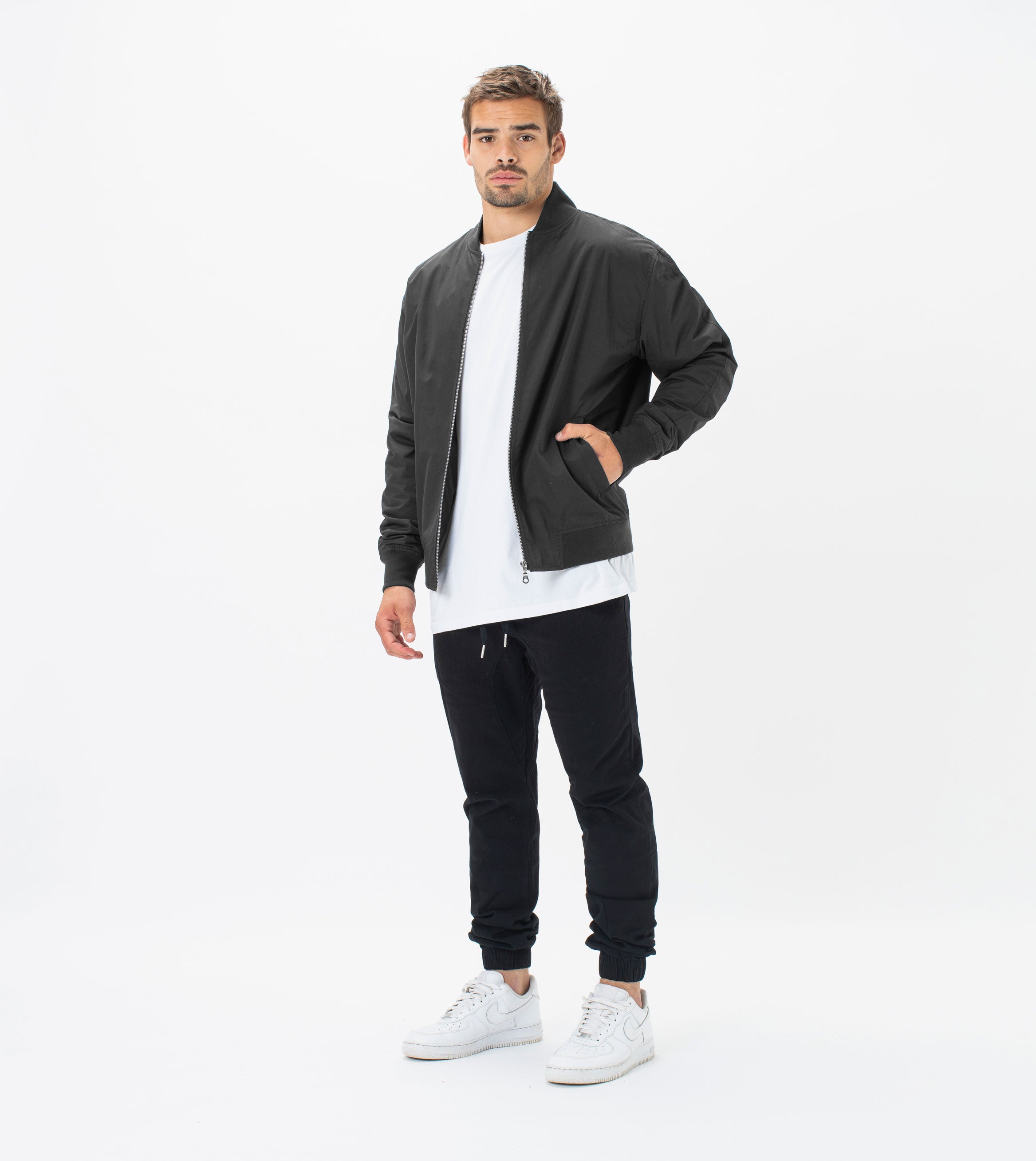 Zane Bomber Jacket Black