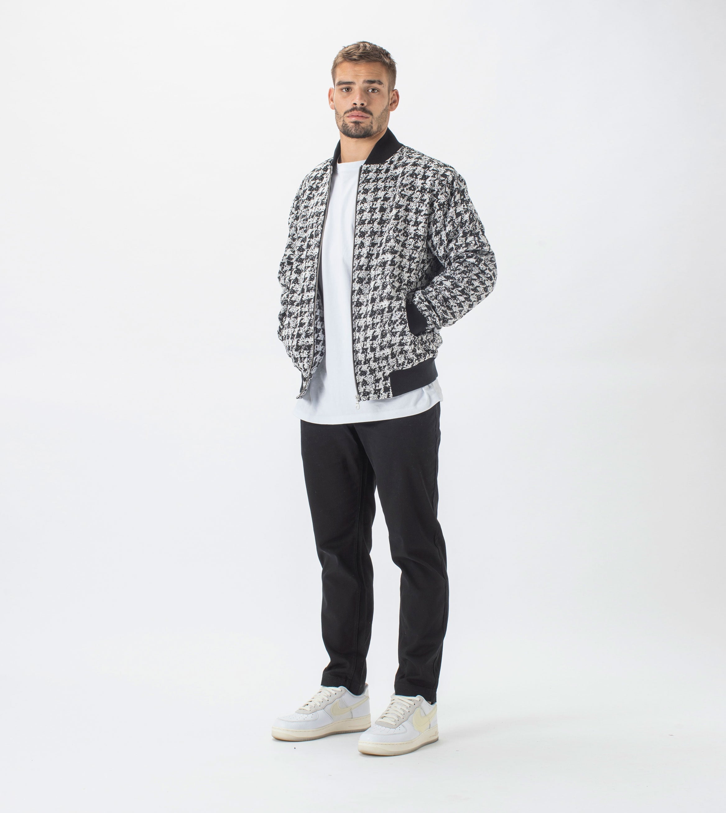 HT Zane Bomber Jacket Black/White