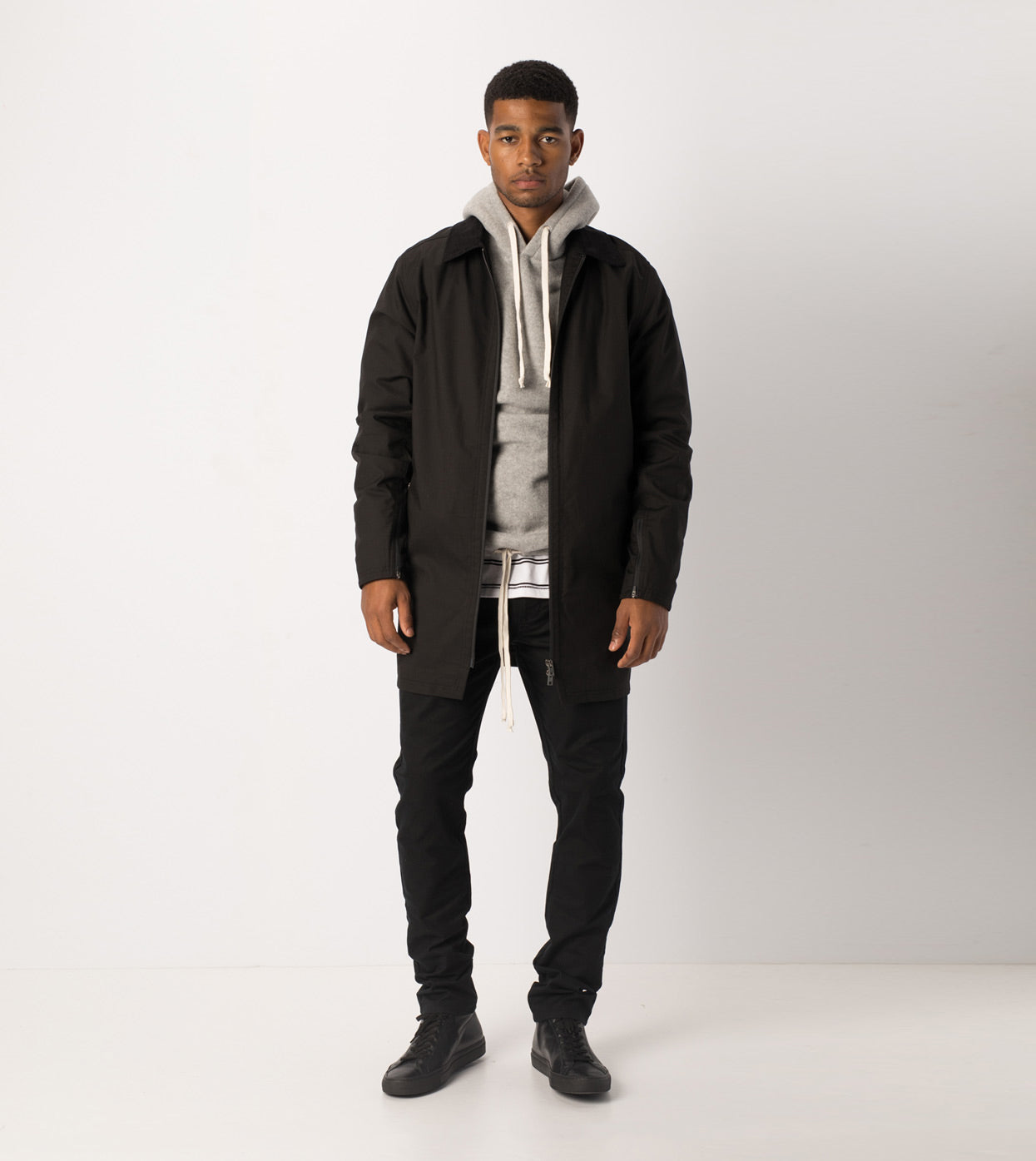 Zip Mac Coat Black